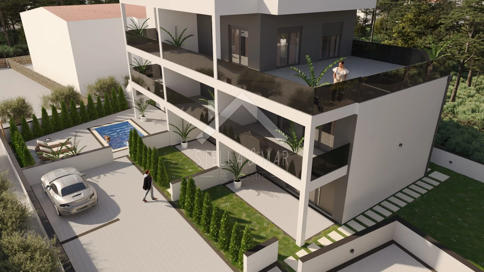 troetažni apartman sa bazenom - vir, centar - slika 2