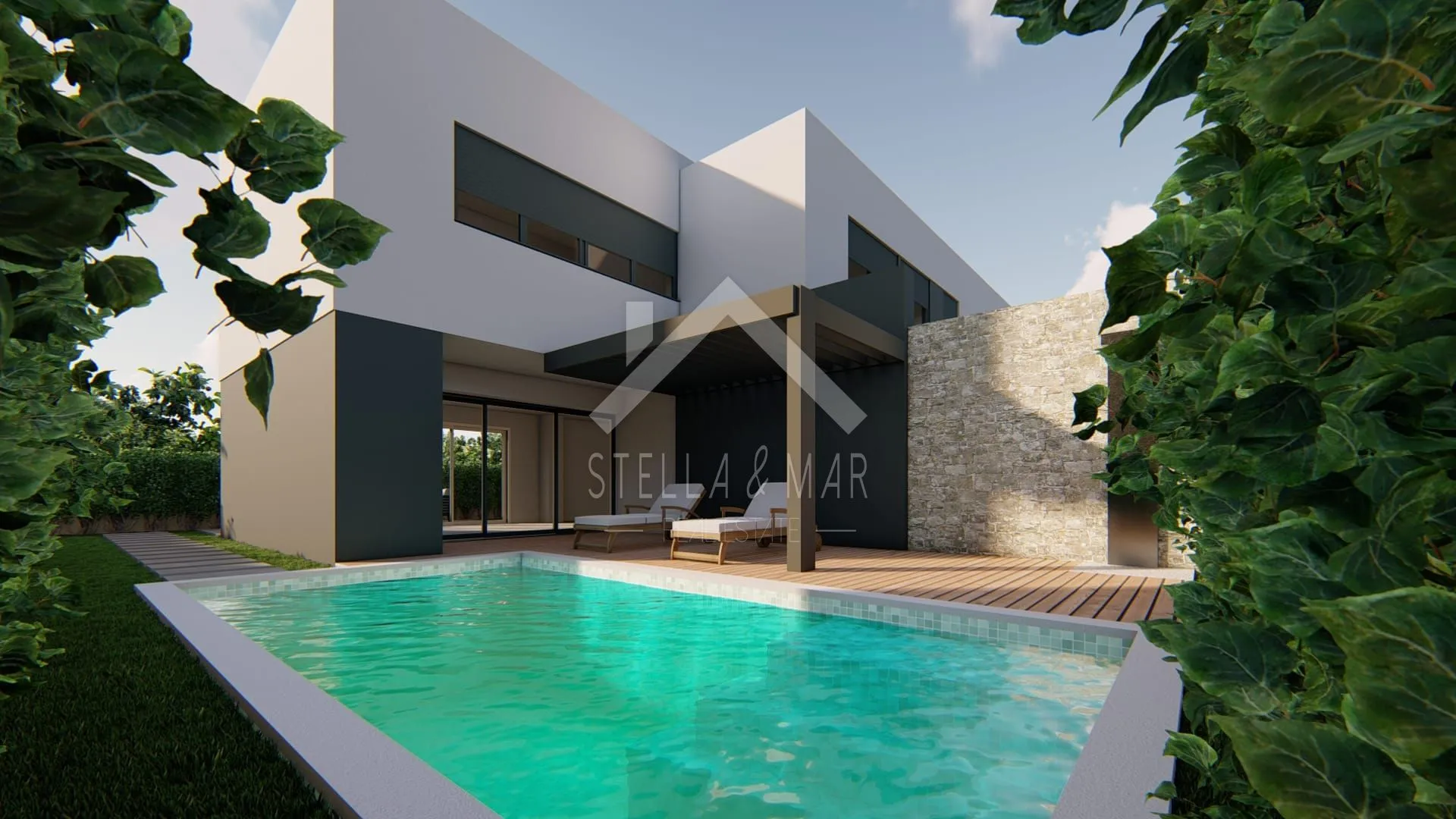 moderna dvojna kuća sa bazenom, 60m do mora - privlaka - slika 4