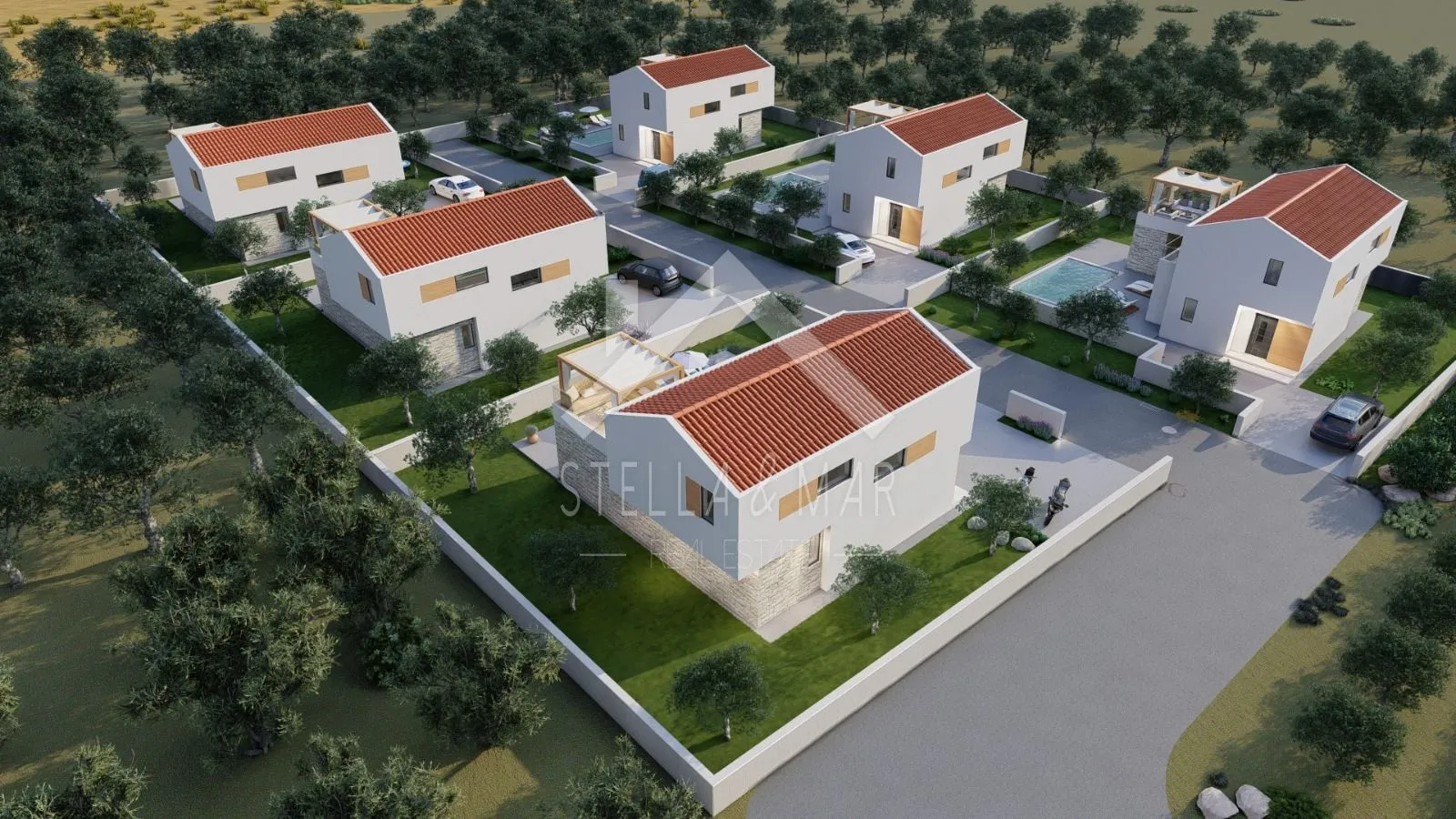 projekt rtina, za 6 vila s bazenom,pogled na more - rtina - slika 5