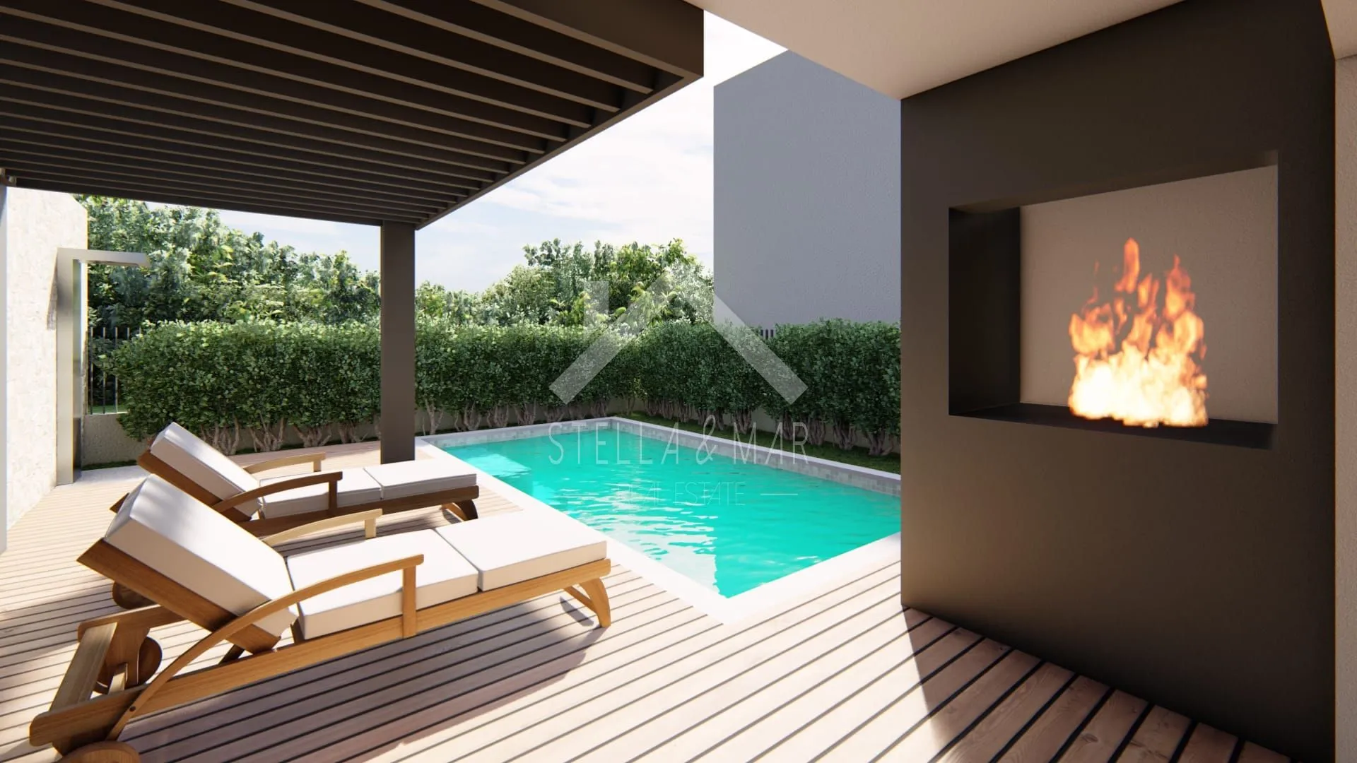 moderna dvojna kuća sa bazenom, 60m do mora - privlaka - slika 3