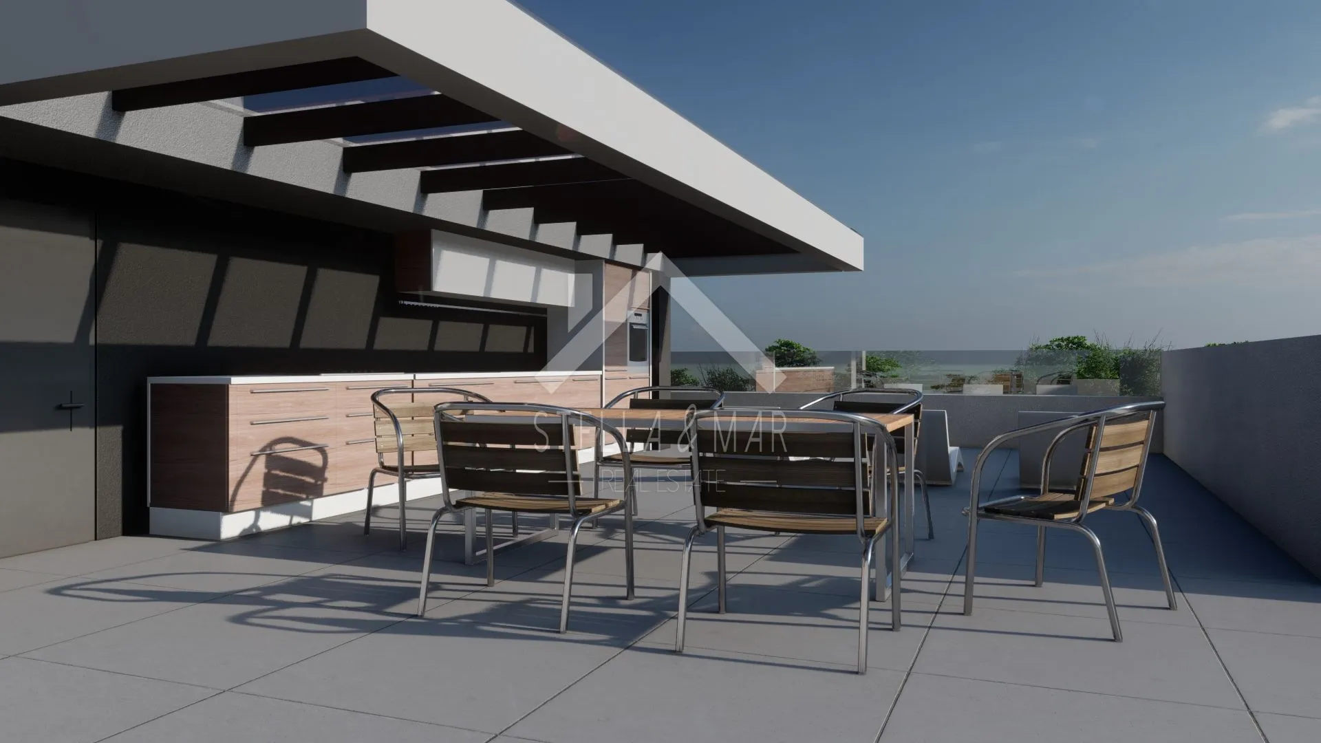 luksuzan apartman s vrtom, pogled na more - zaton - slika 9
