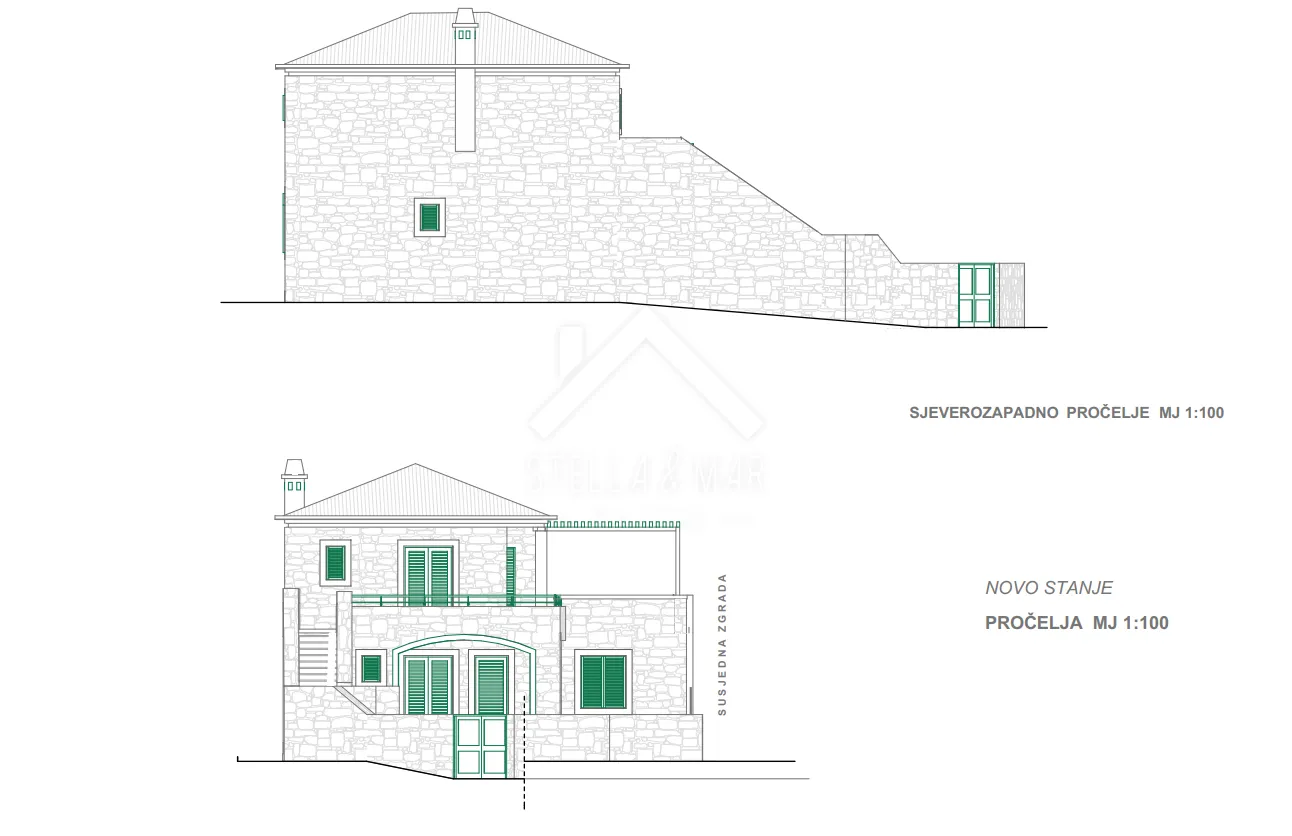 kuća sa bazenom 80m do mora predivan pogled - petrčane - slika 14