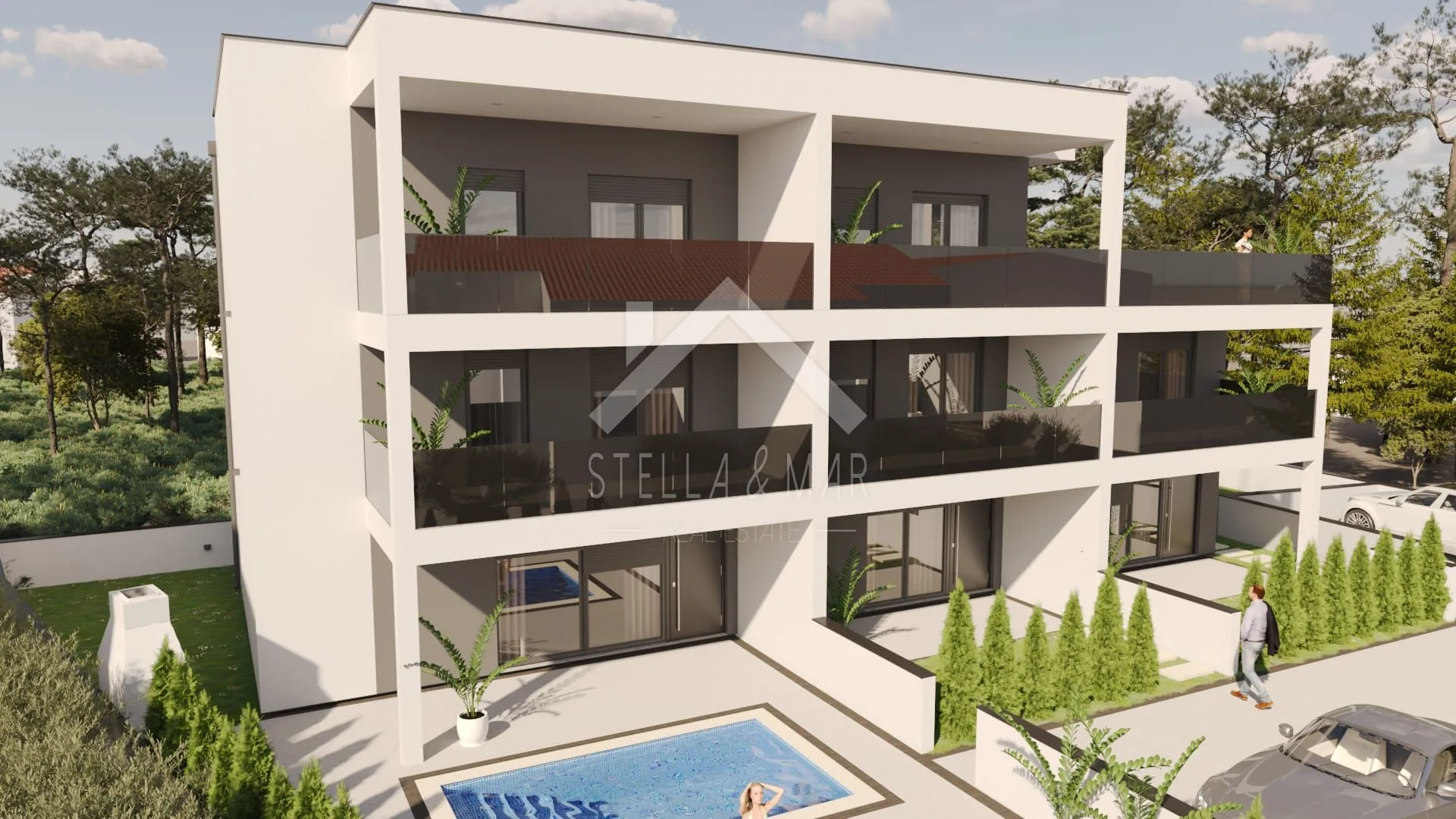 troetažni apartman sa velikim terasama - vir, centar - slika 3