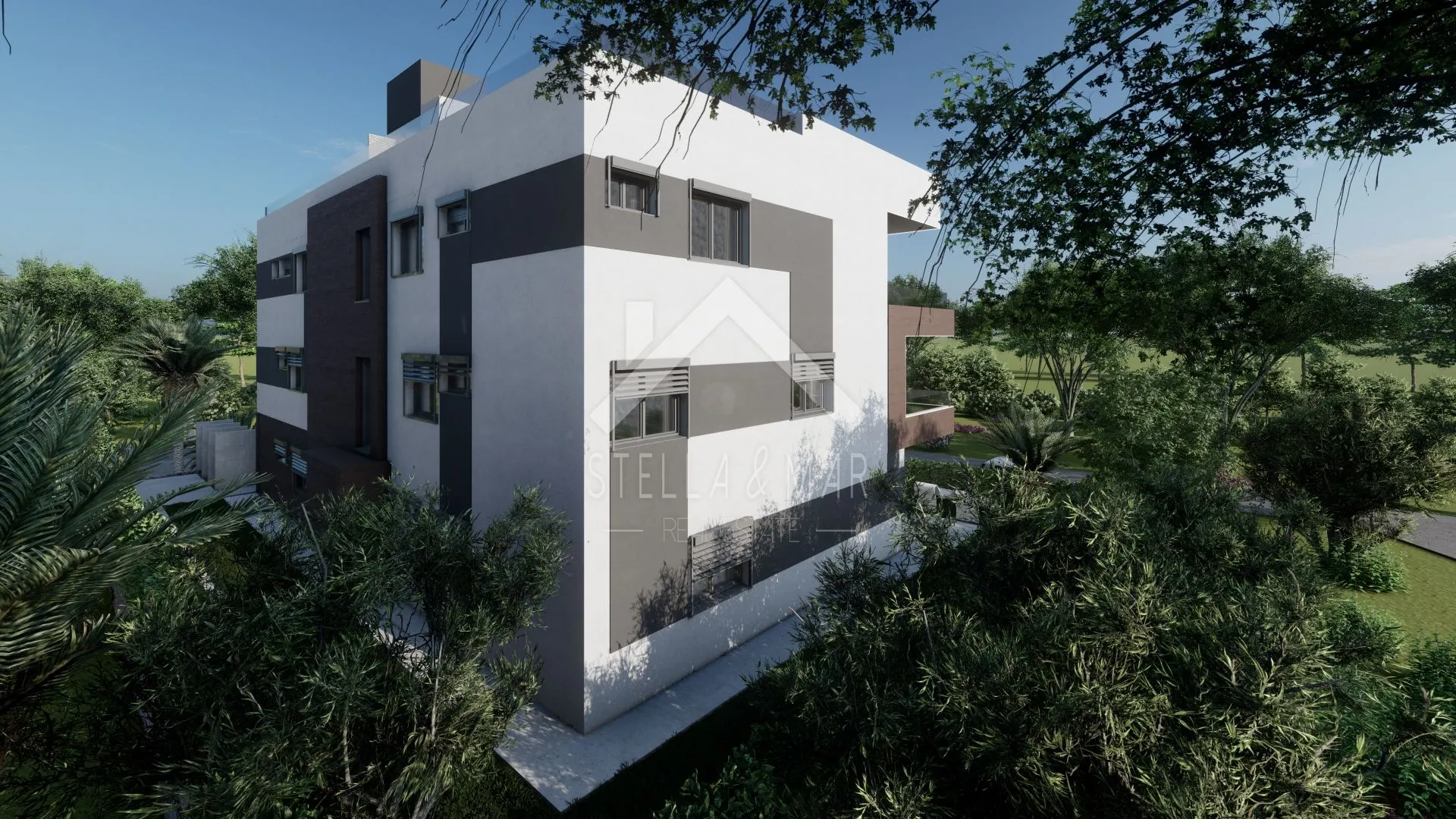 penthouse sa bazenom, pogled na more - zaton - slika 12