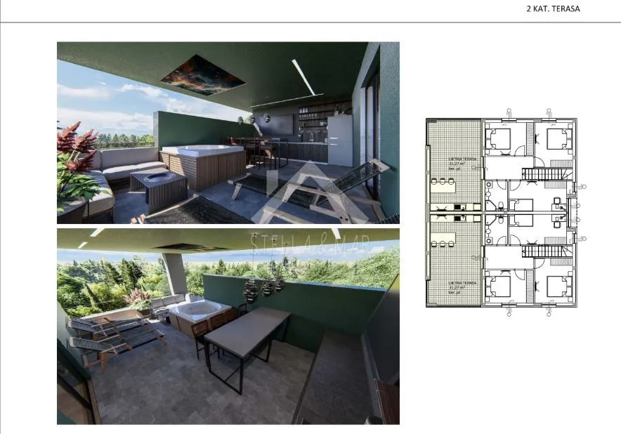 dvoetažan stan 140m2, 5 soba, u centru - vir, centar - slika 2