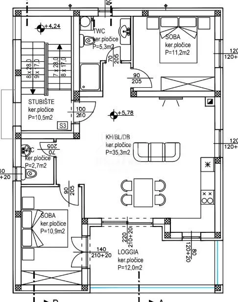 dvosobni apartman, pogled na more - vir - slika 6