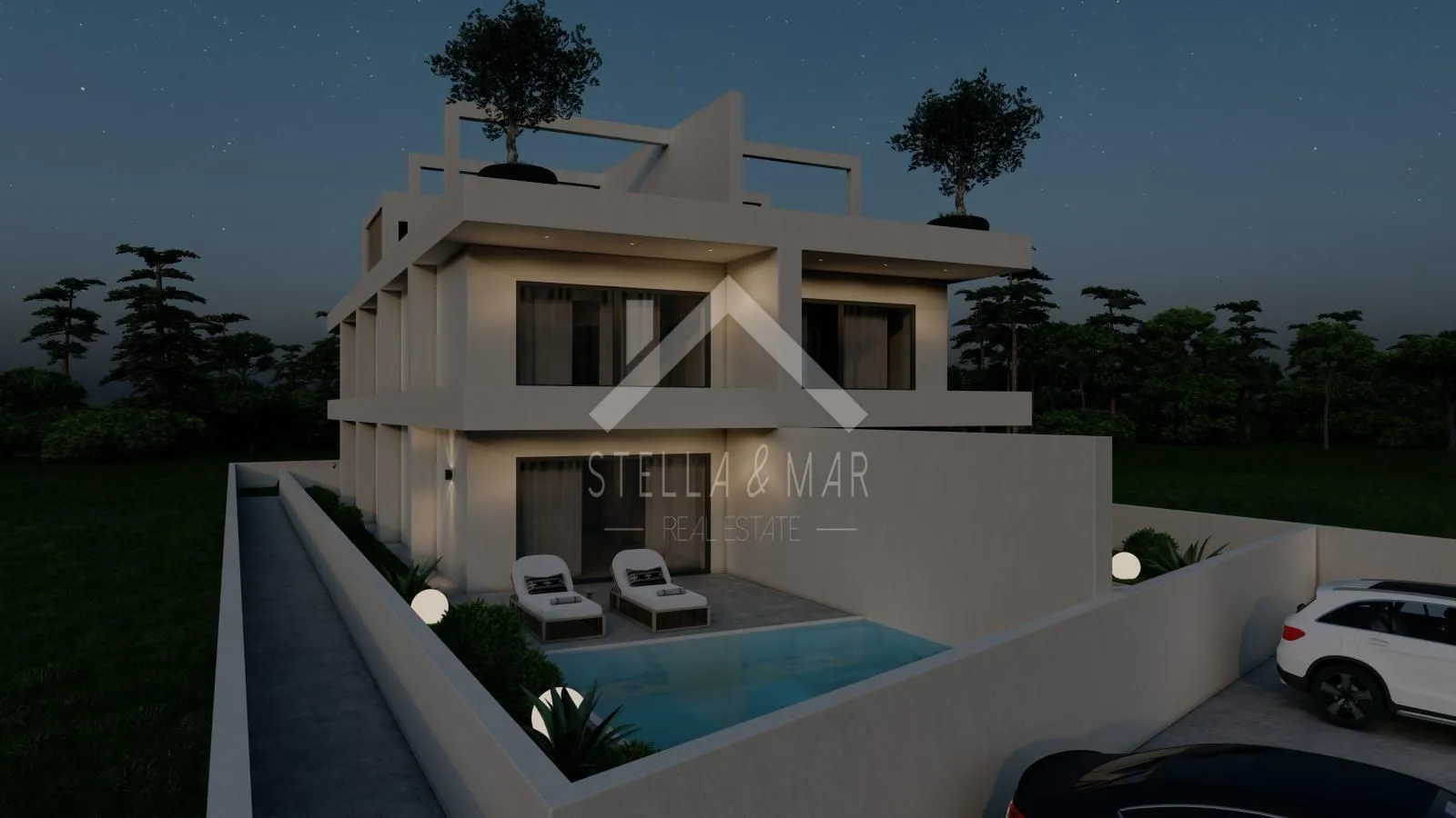 luksuzni apartman sa bazenom i vrtom prvi red do mora rtina, prizemlje ( ražanac) - slika 2