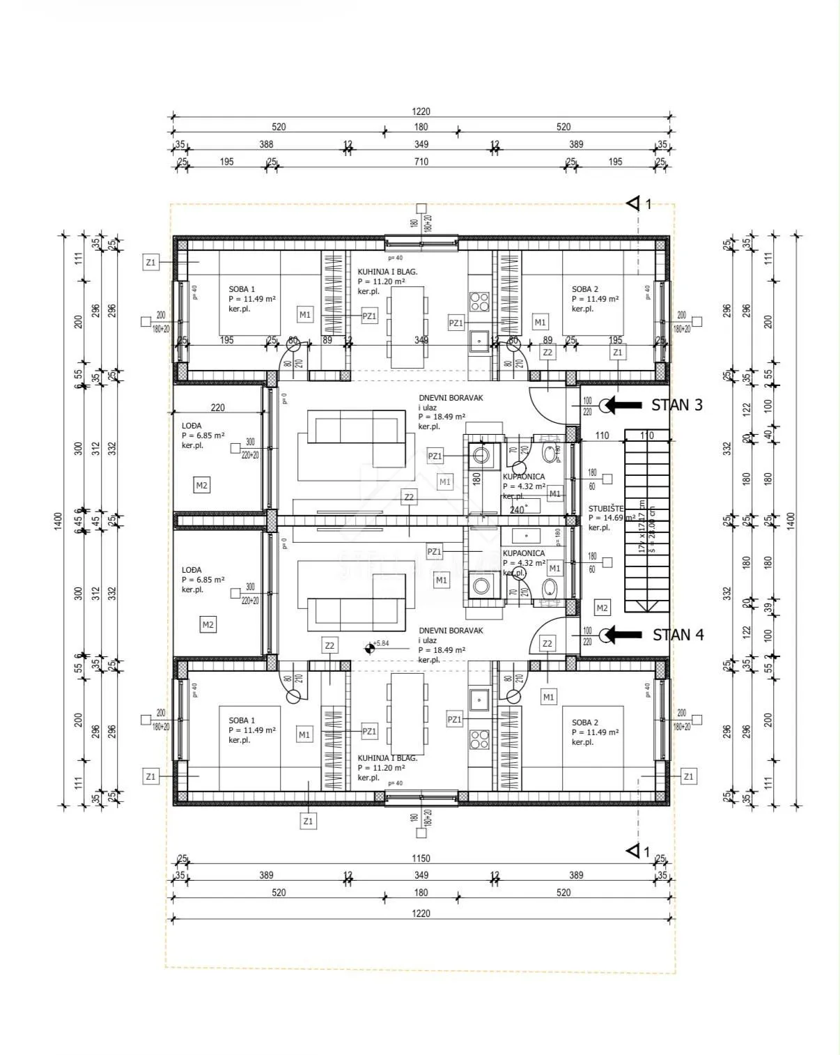 dvosobni apartman sa krovnom terasom , izvrsna lokacija - vir - slika 19