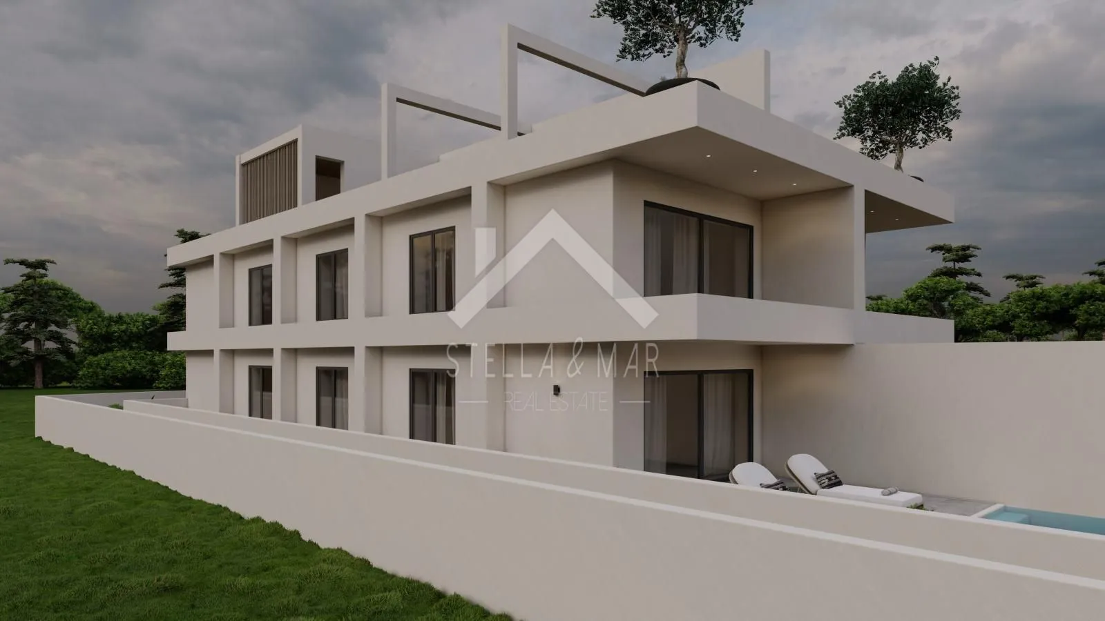 luksuzni apartman sa bazenom i vrtom prvi red do mora rtina, prizemlje ( ražanac) - slika 4