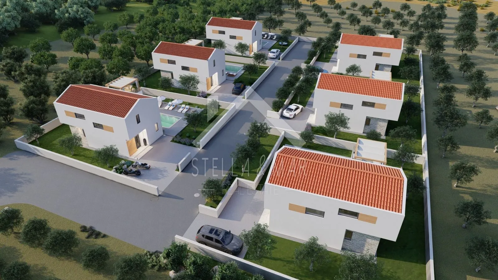 projekt rtina, za 6 vila s bazenom,pogled na more - rtina - slika 6