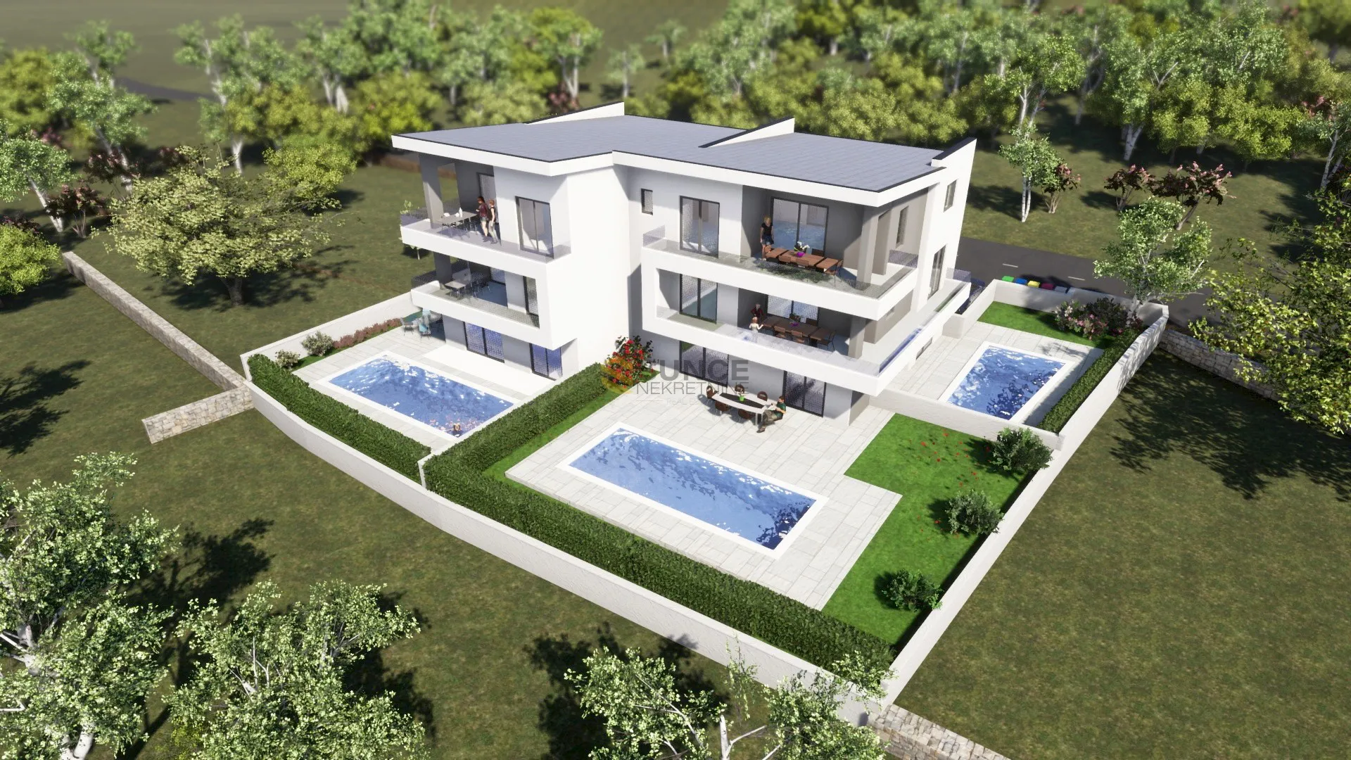 Malinska, Novi Moderni Apartman S Dvije Stambene Jedinice! - Zidarići, Malinska-Dubašnica