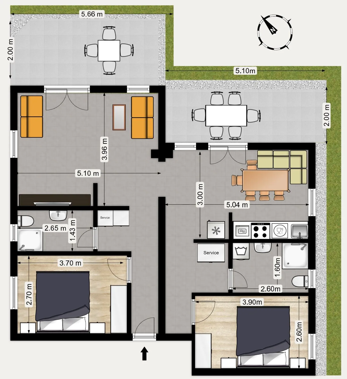 baška namješten apartman u prizemlju blizu mora! - slika 19
