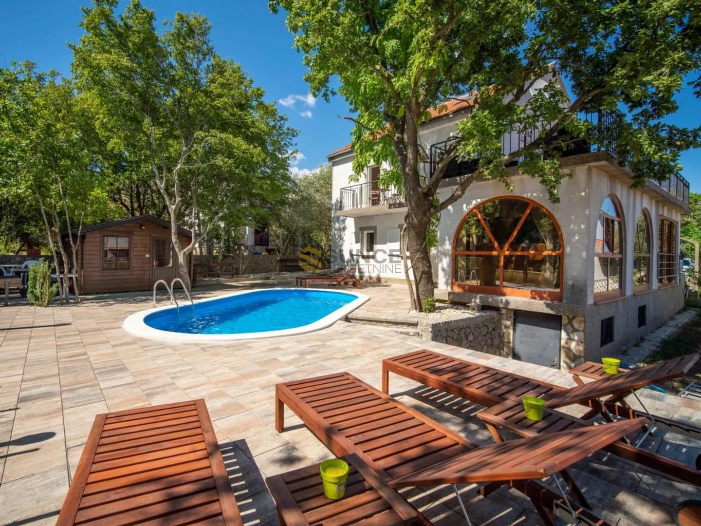 Otok Krk, Kornić samostojeća kuća sa bazenom i pogledom! - Kornić, Krk