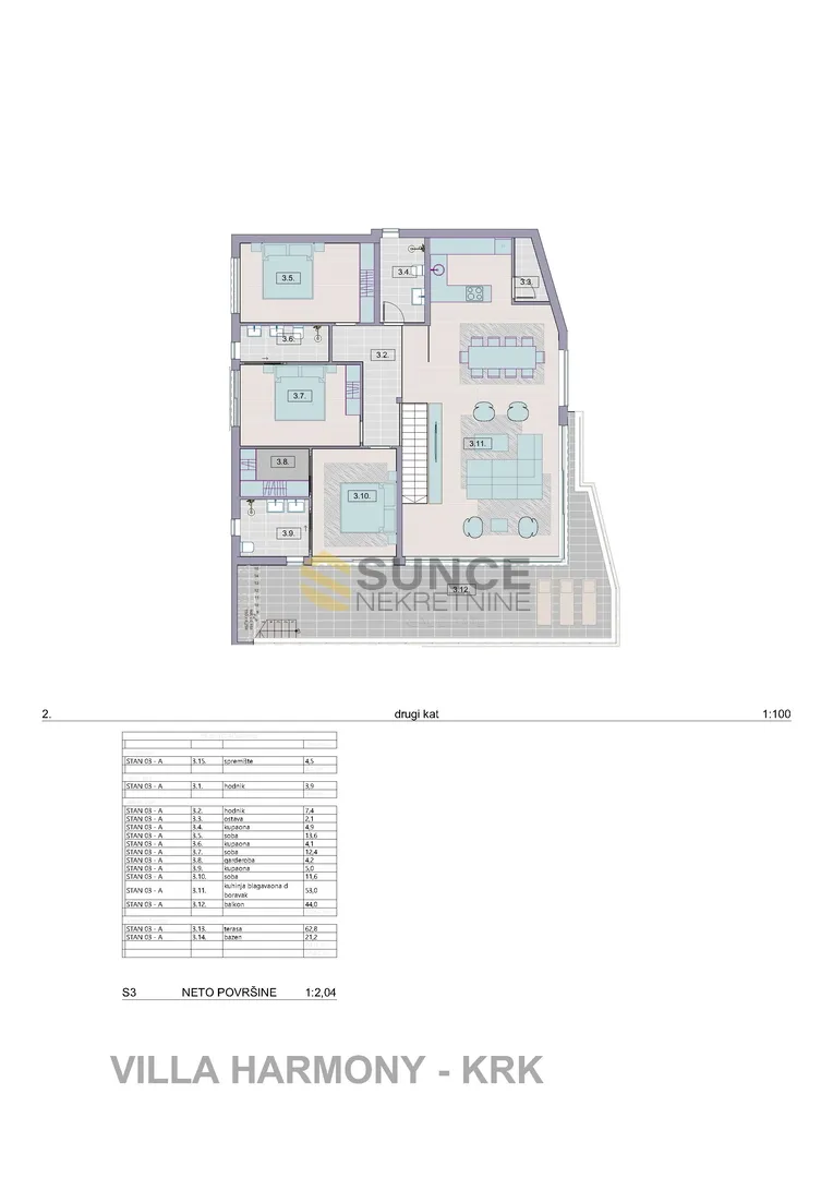 krk, luksuzni penthouse s krovnom terasom, bazenom i panoramskim pogledom na more! - slika 4