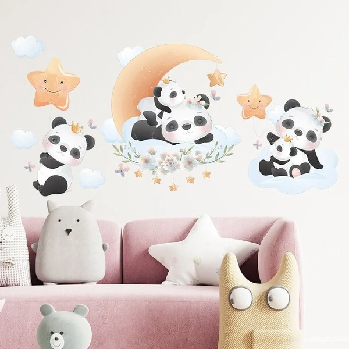 zidna naljepnica panda family - slika 3
