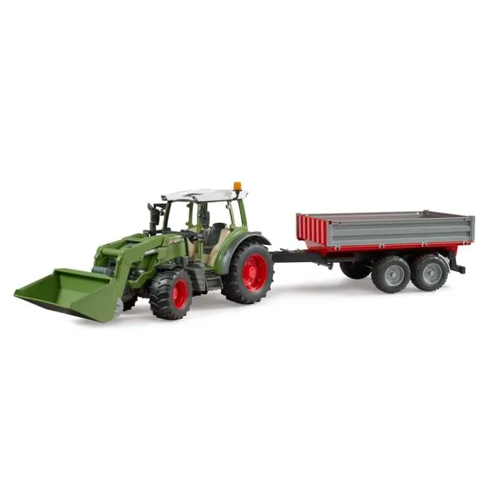 bruder fendt vario 211 s prednjim utovarivačem i kiper prikolicom - slika 1