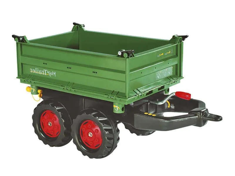 rolly toys prikolica mega zelena sa crvenim kotačima - slika 2