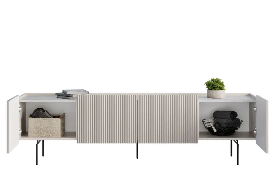 tv komoda malmi 200cm, 2 vrata i 2 ladice, materijal: mdf - slika 6