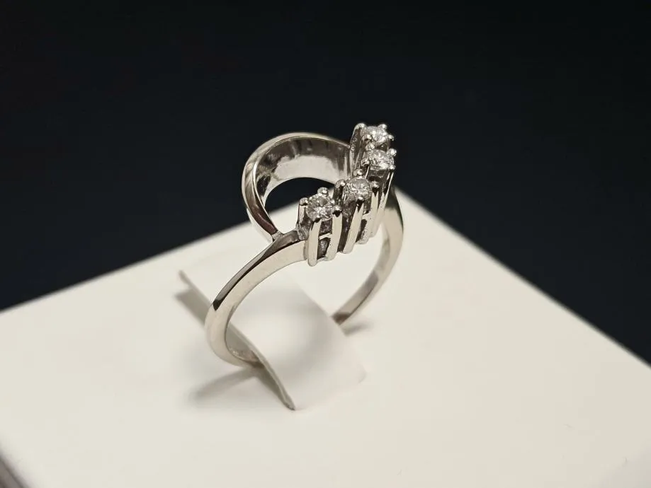 zlatni prsten s dijamantima 0.16ct 14k / r1, rate ! - slika 2