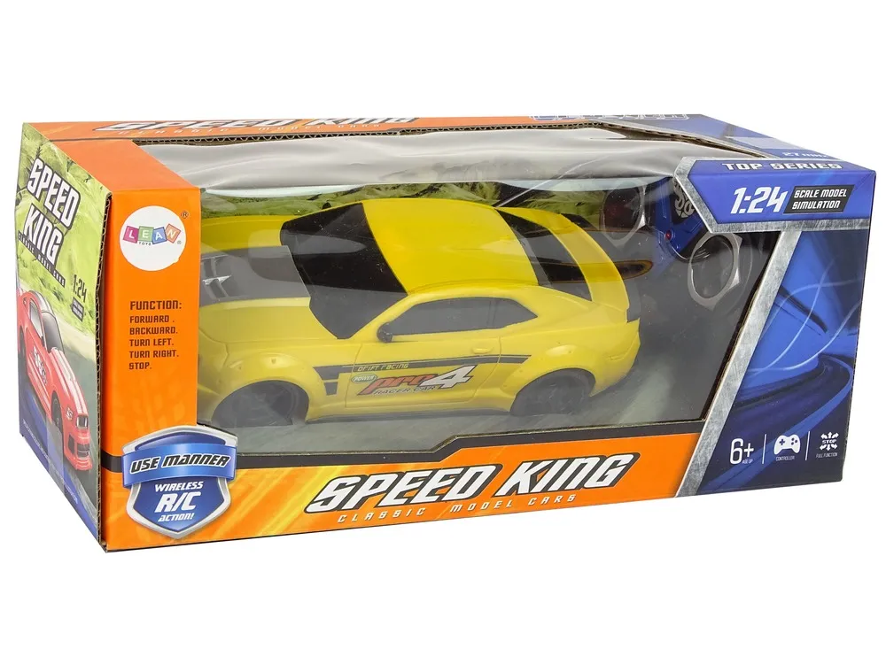 auto na daljinsko upravljanje r/c sports car 1:24 speed king - žuti - slika 5