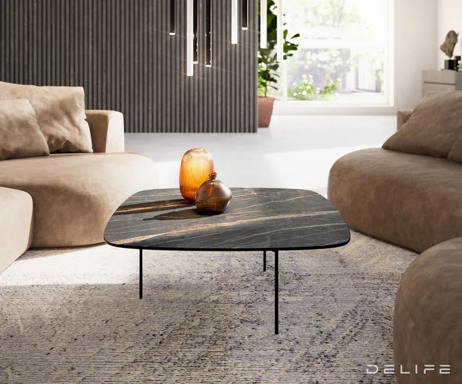 klub stolić edge boot 90x90cm, materijal: keramika laminam noir desir - slika 2