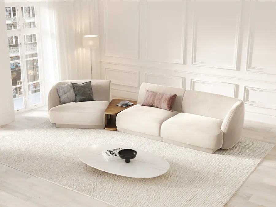 kutna garnitura miley 303x126cm, materijal: baršun - slika 6