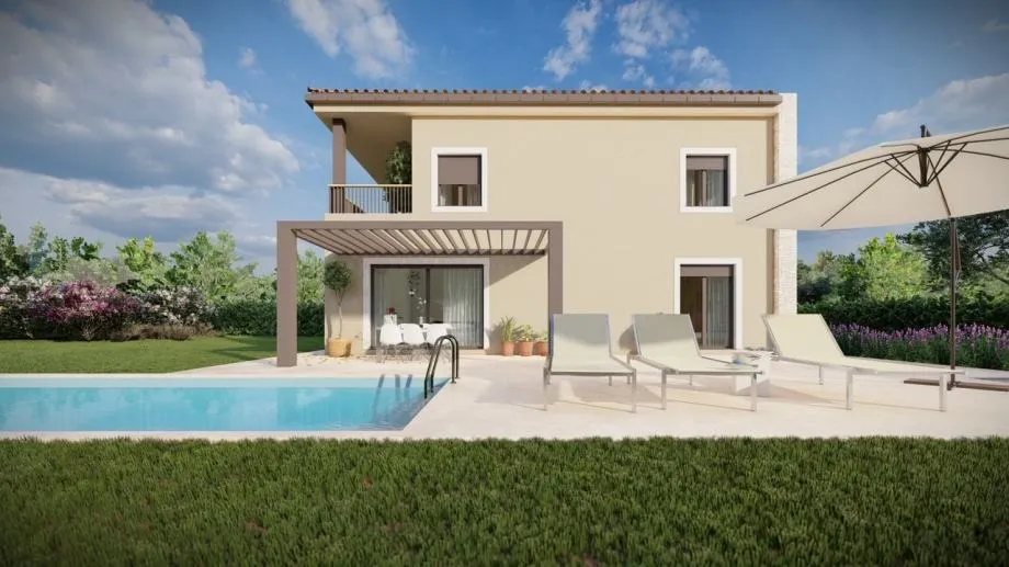 BADERNA-VILA U IZGRADNJI SA BAZENOM (prodaja) - Baderna, Poreč