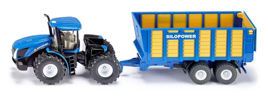 siku traktor new holland sa prikolicom - slika 1