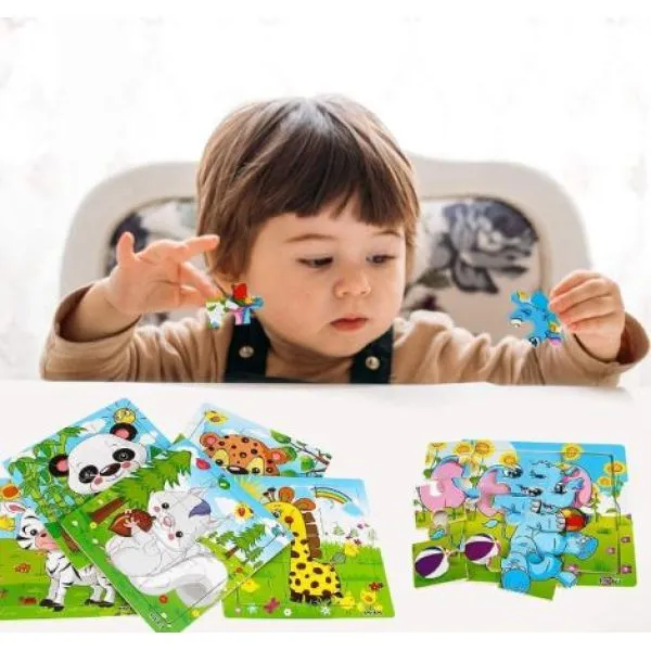 paket 5x drvene puzzle za djecu mix modela - slika 3