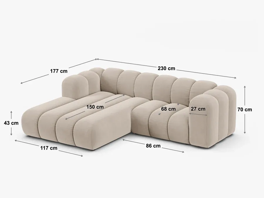 kutna garnitura lupine 290x177cm, materijal: chenille eden - slika 6