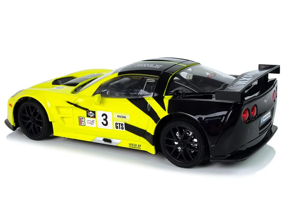 auto na daljinsko upravljanje 1:18 corvette c6.r - žuti - slika 3