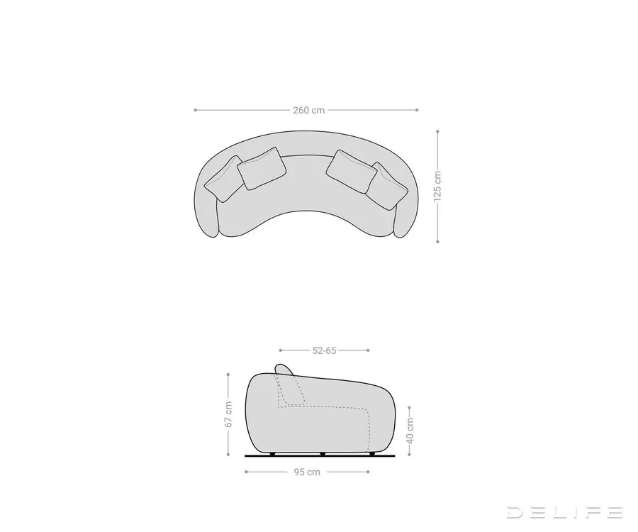 sofa larna 260x125cm, materijal: rebrasta tkanina - slika 7