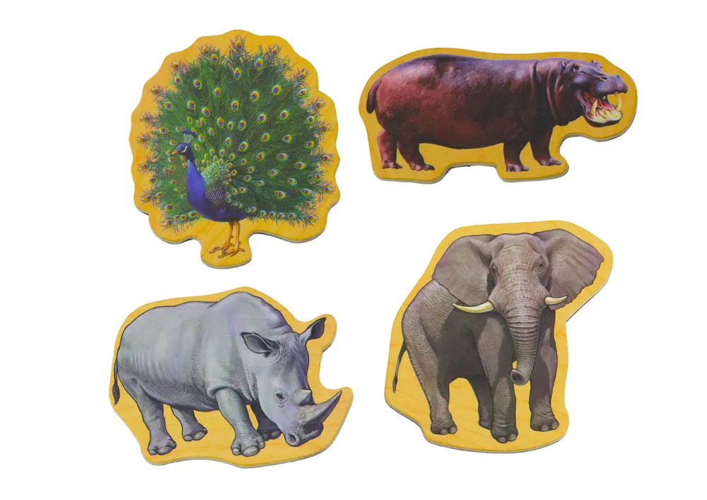 wooden magnets wild animals safari 20 pieces - slika 4