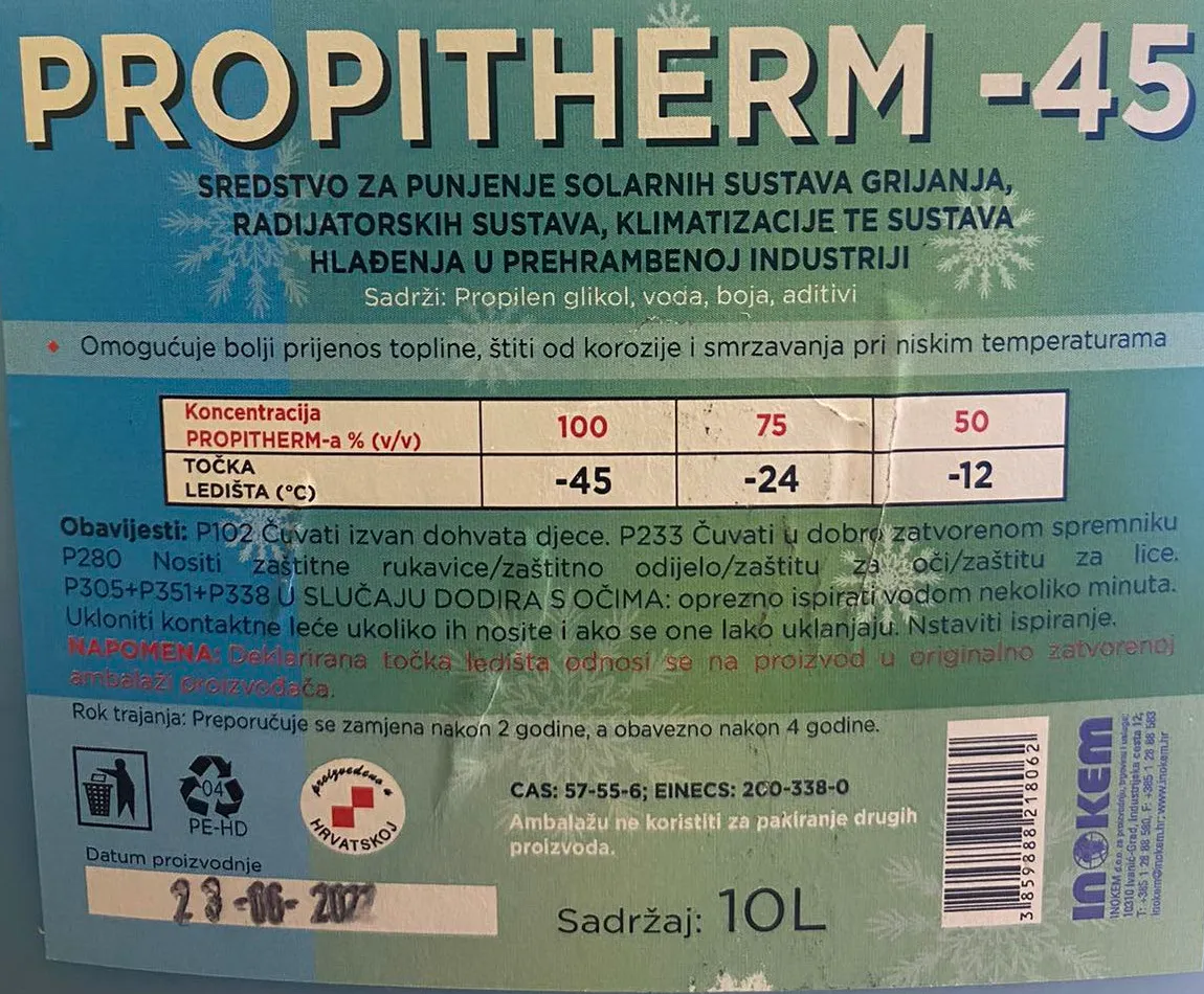 Glikol - Propitherm -45 - Vinkovci
