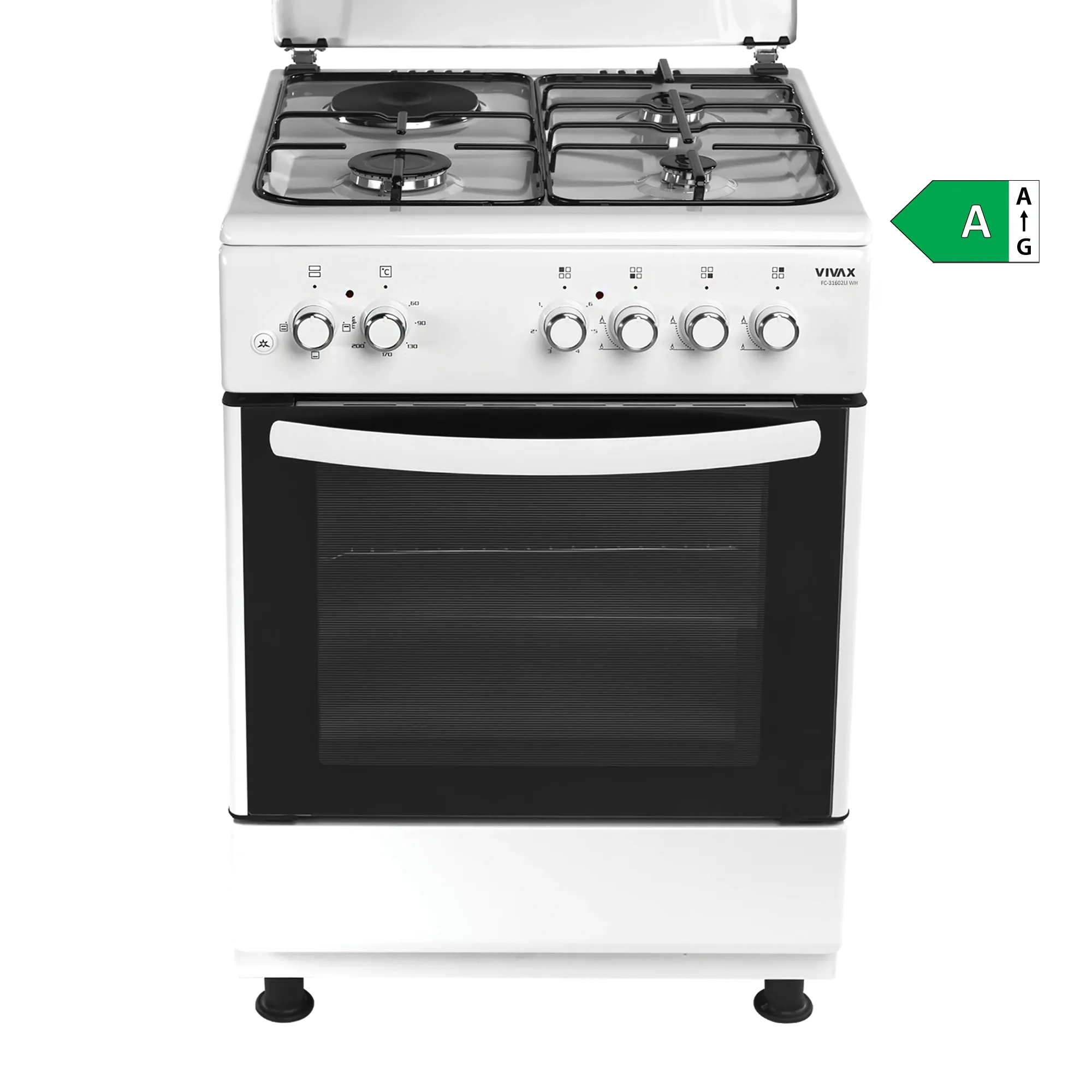 vivax home štednjak kombinirani 3+1 fc-31602li wh - slika 1