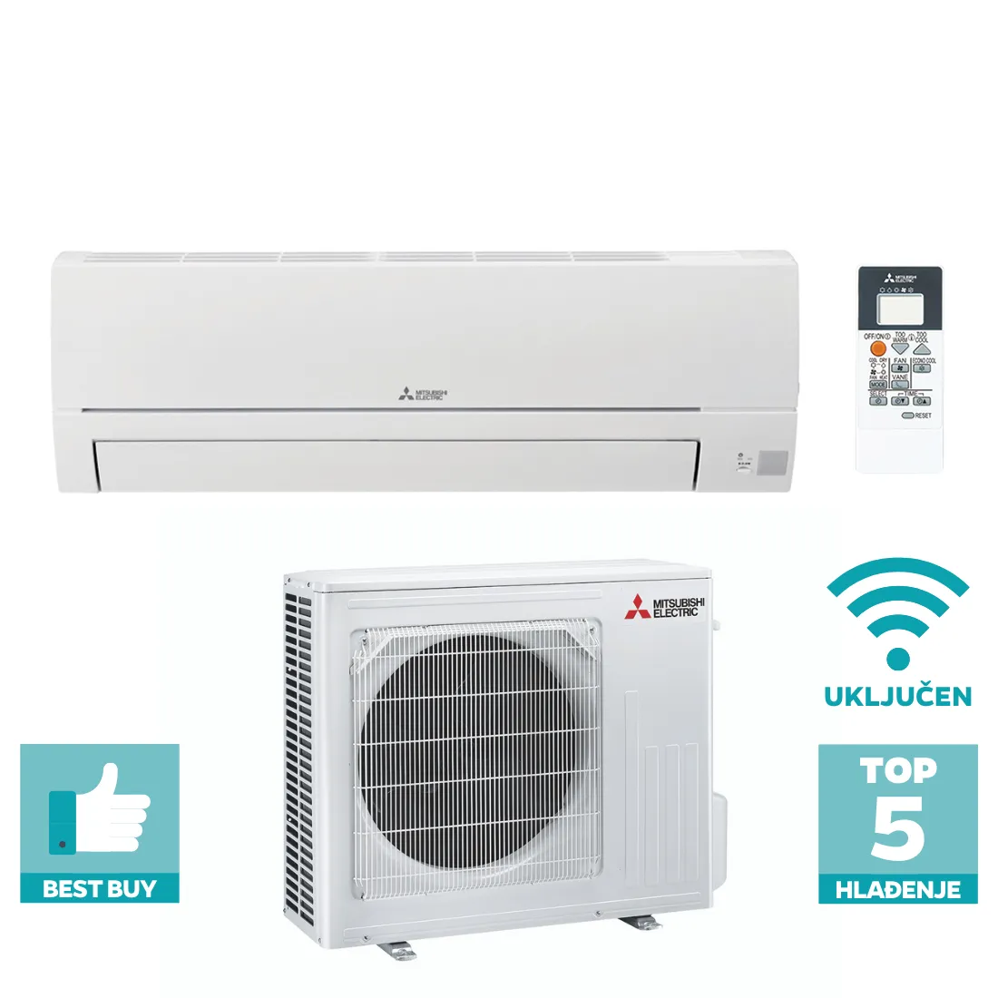MITSUBISHI KLIMA STANDARD DC INVERTER MSZ-HR60VFK/MUZ-HR60VF 6,1kW/6,8kW WIFI - Vinkovci