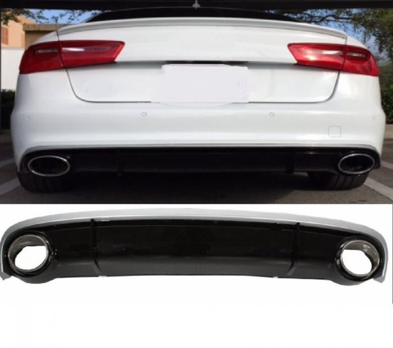 zadnji difuzor+nastavci auspuha za audi a6 4g 10-14 g. - rs6/s6 dizajn - slika 4