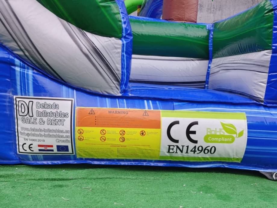 tobogan na napuhavanje s bazenom palma - slika 9
