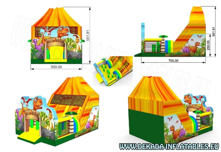 tobogan na napuhavanje - dino park - 7m x 5m- napuhanac - novo - slika 2