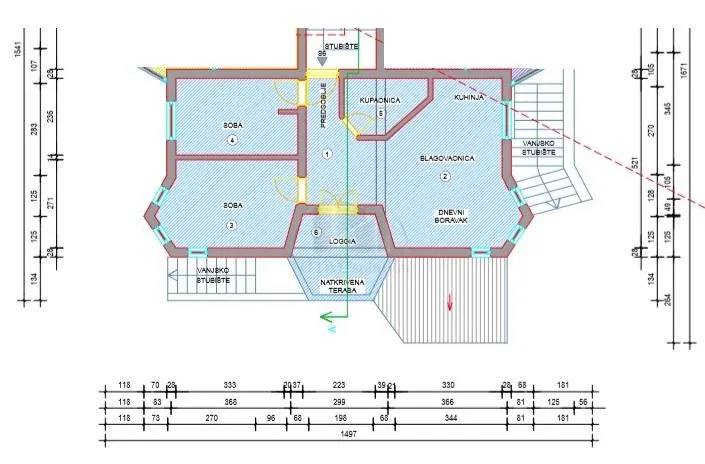pakoštane, trosobni apartman 56 m2, visoko prizemlje, 400 m od mora - slika 13