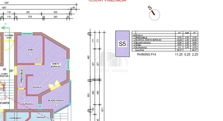 pakoštane, dvosobni apartman 41 m2 u prizemlju, 400 metara od mora - slika 12