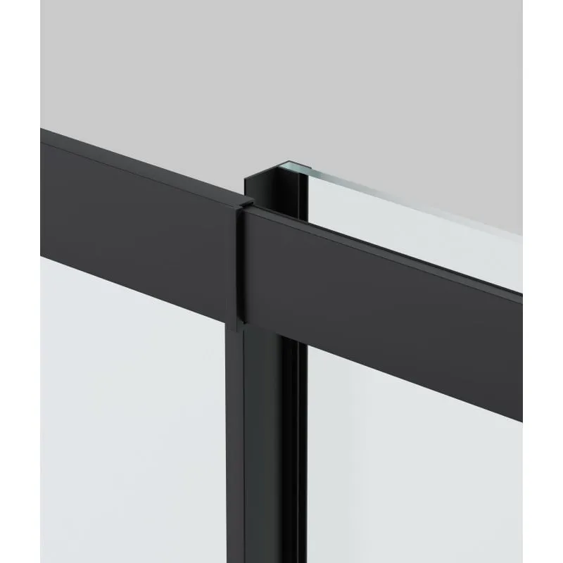 pravokutna tuš kabina 78,5-90x190cm profili u crnom staklu debljine 5 mm - slika 3