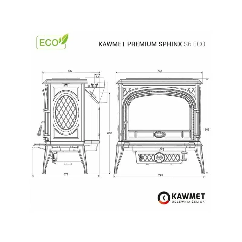 peć na drva kawmet premium sphinx s6 eco - slika 9