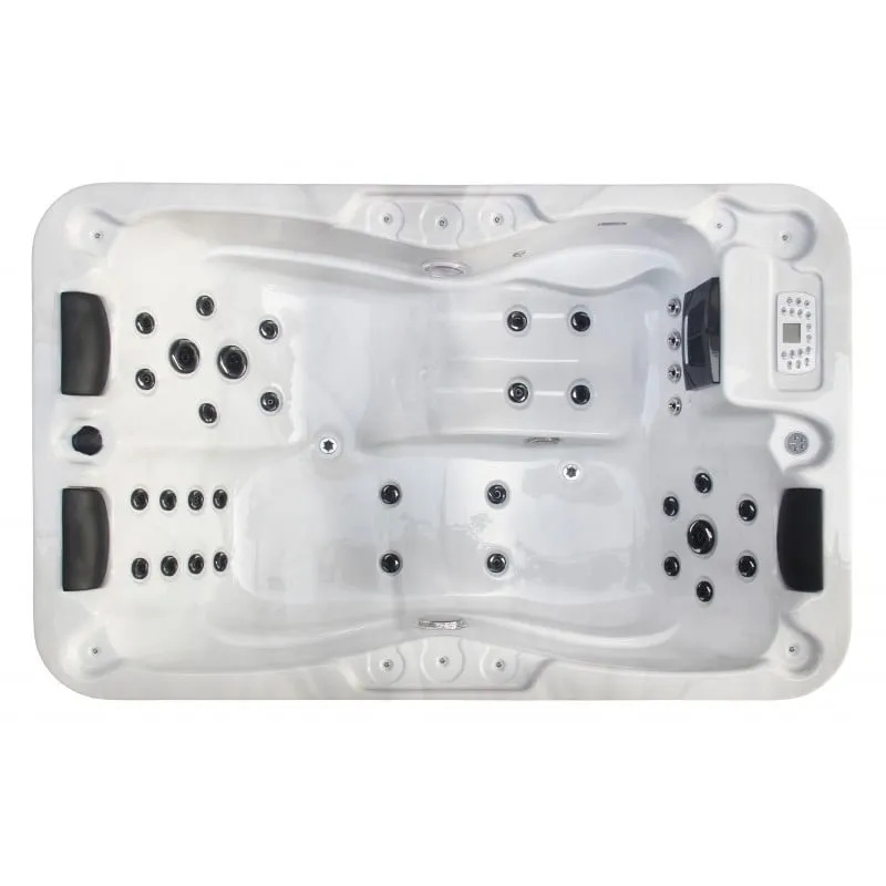 bazen hidromasažni - jacuzzi vanjski modena - bijeli mramor 205x130x70 cm - slika 2