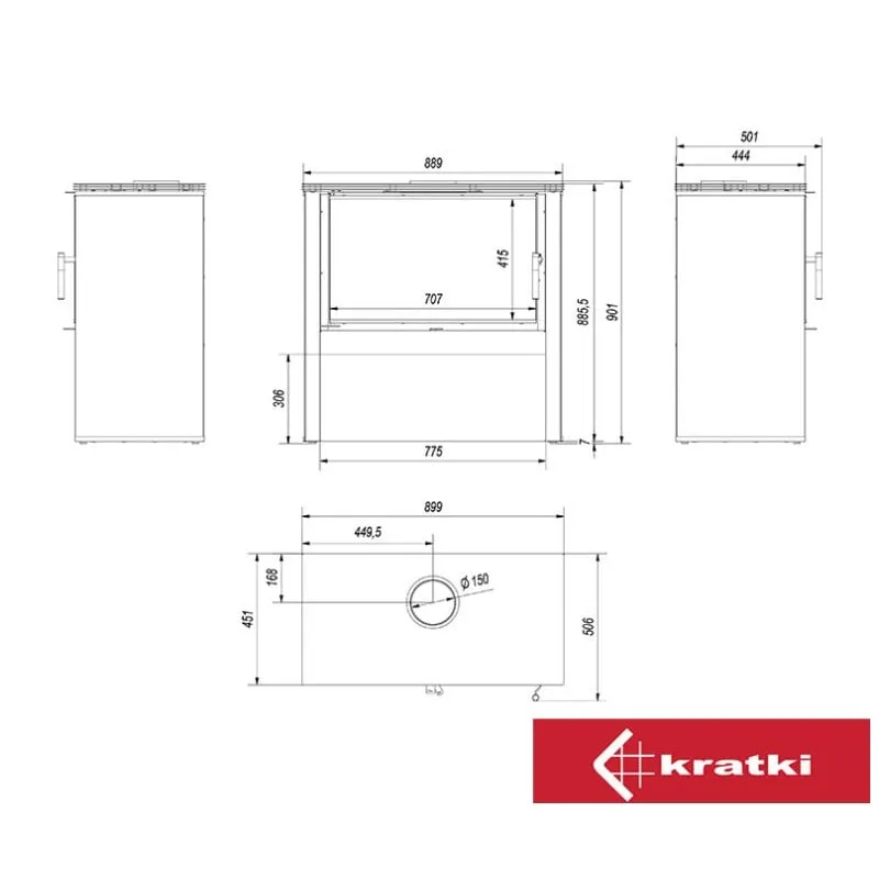 samostojeći kamin juno 12/b - slika 6