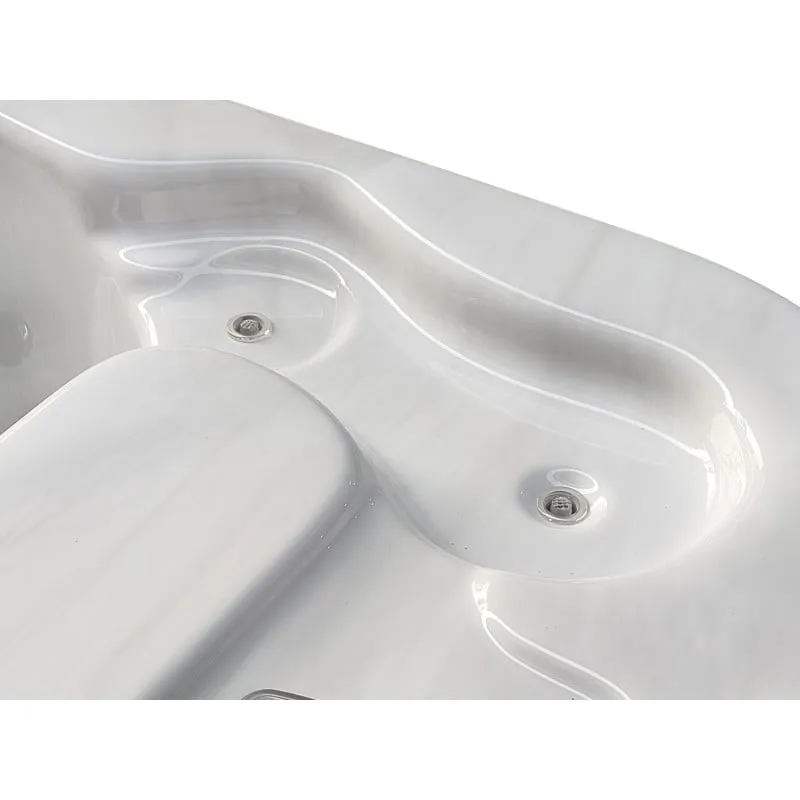 bazen hidromasažni - jacuzzi vanjski modena - bijeli mramor 205x130x70 cm - slika 14
