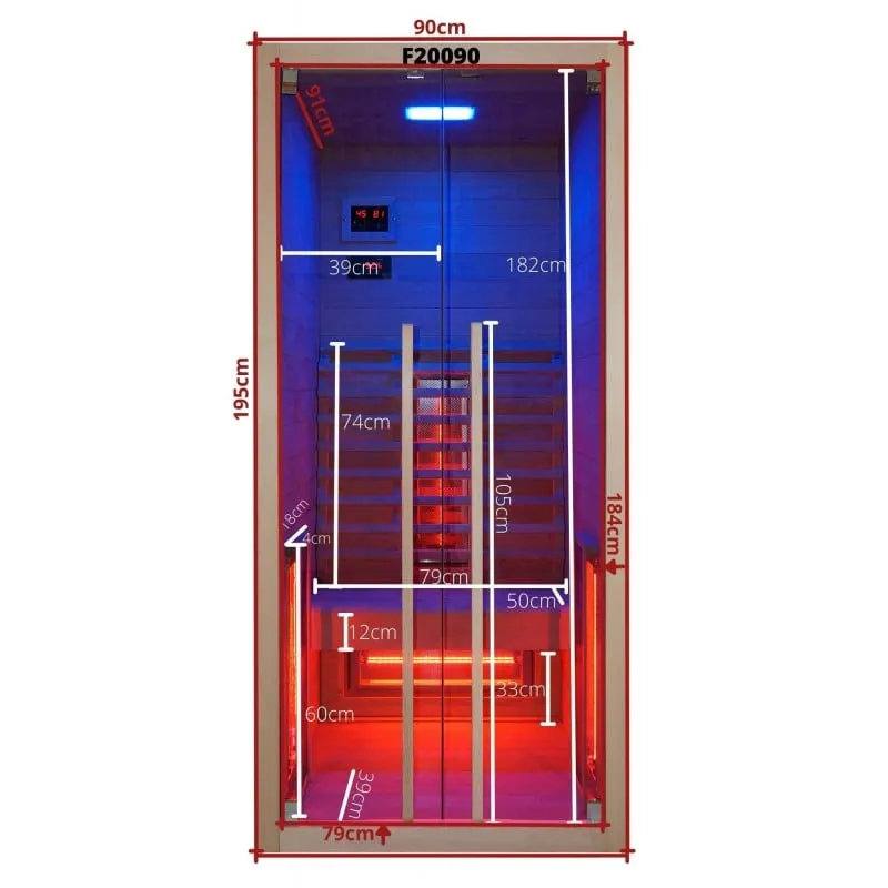 sauna infracrvena ruby 1 za 1 osobu 90x100x195 cm - slika 10