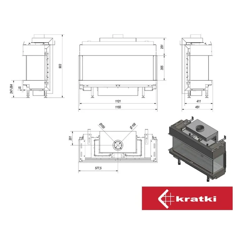leo lp/100/g20 plinski kamin - slika 4