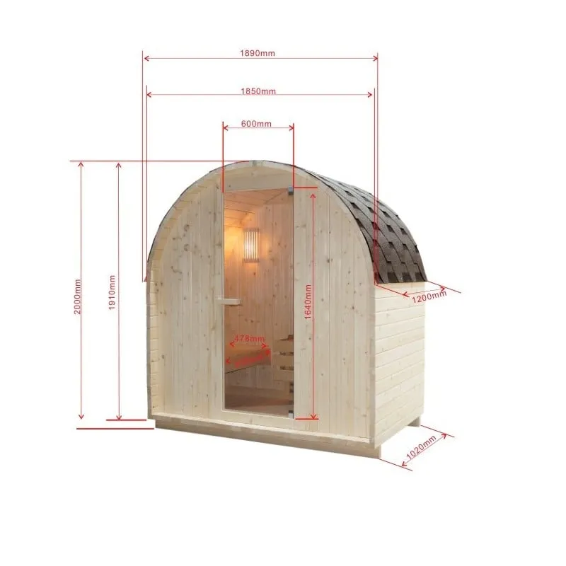 sauna vanjska island l za 2 osobe 189x120x200 cm - slika 13