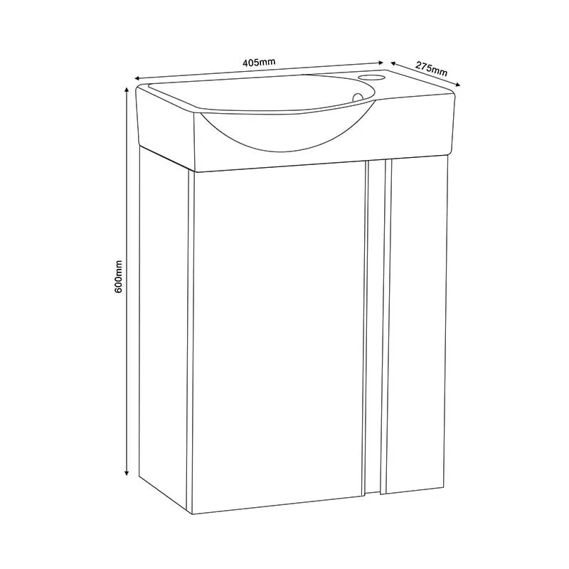 mono kupaonski ormarić bijeli sjaj 405x275x600 mm - slika 2